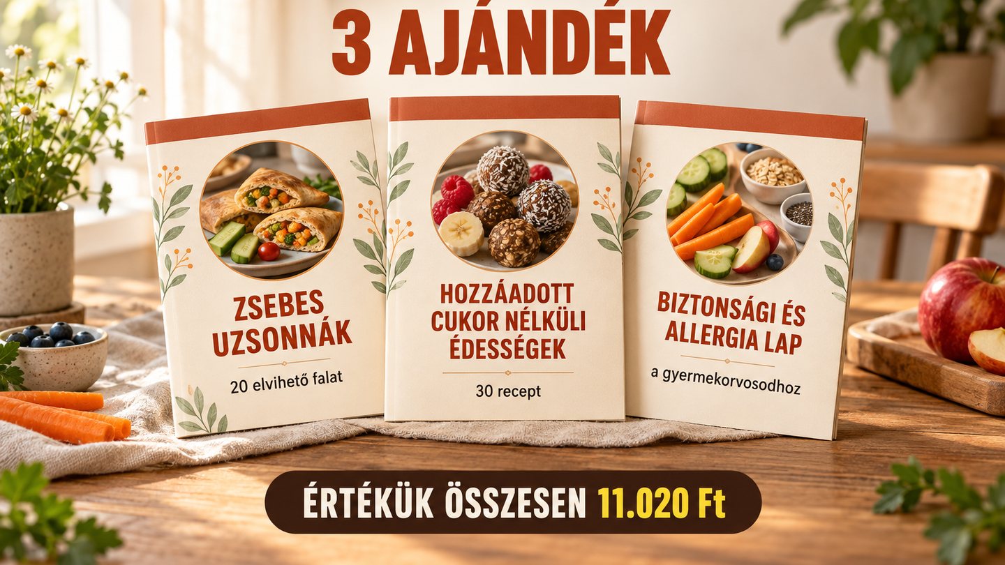 A 3 ajándék: Zsebes Uzsonnák, Hozzáadott cukor nélküli édességek, Biztonsági és allergia lap