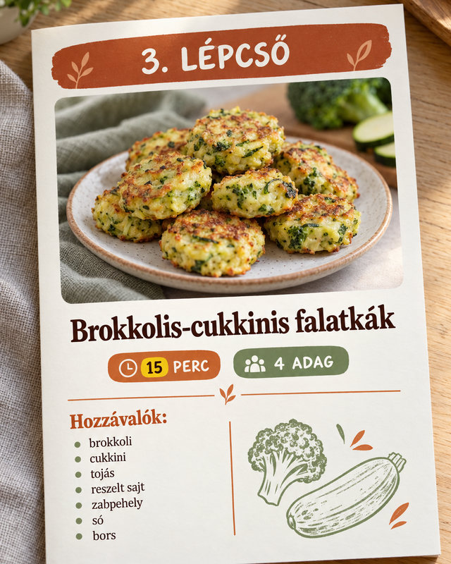 3. lépcső: Brokkolis-cukkinis falatkák