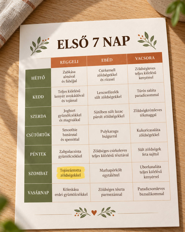 Első 7 nap heti menü